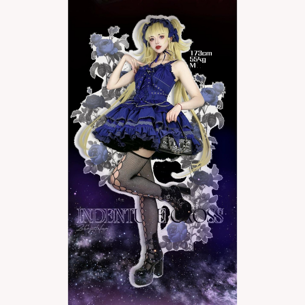 【unaちゃん着用】十字契約 ベルトリボンジャンパースカート 全6色