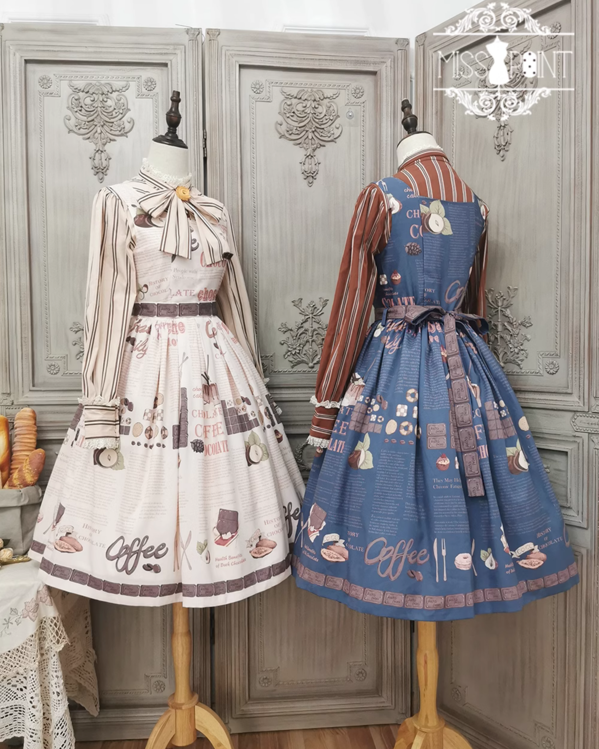 洋ロリ キャンディードール 2 予約販売】Coffee Break チョコレートプリントジャンパースカート – ロリータファッション通販RonRon