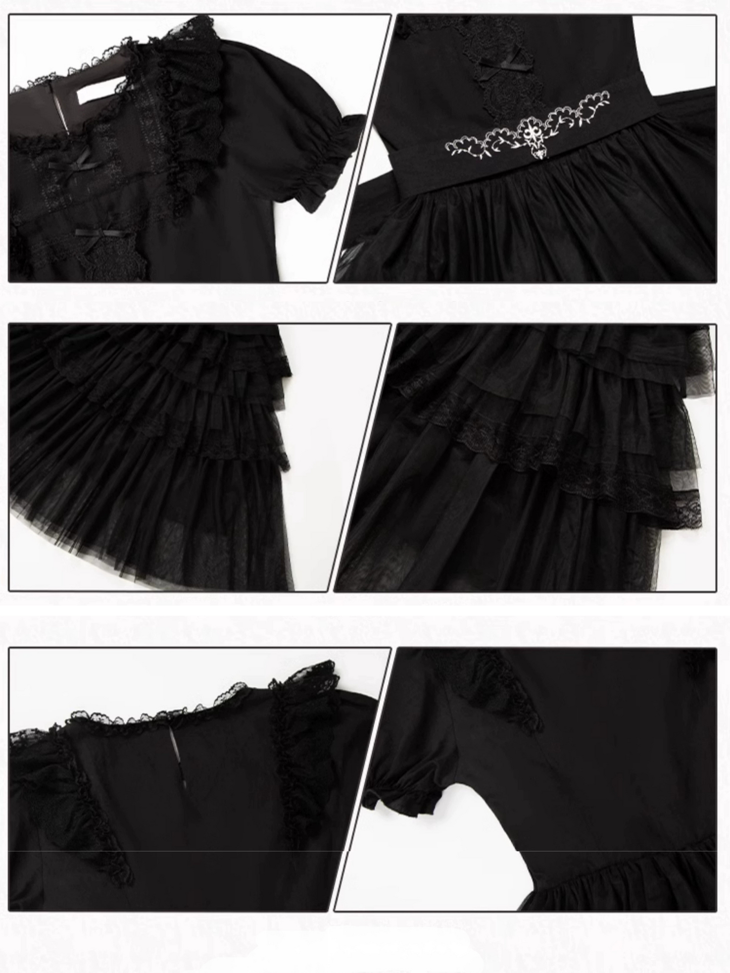 Dark Fairy 5-tiered ruffled tulle dress