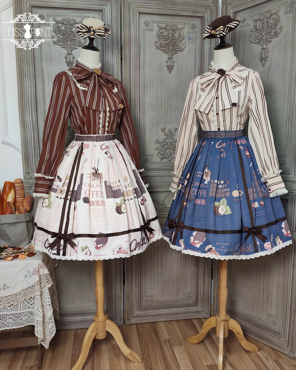 【予約販売】Coffee Break チョコレートプリントスカート