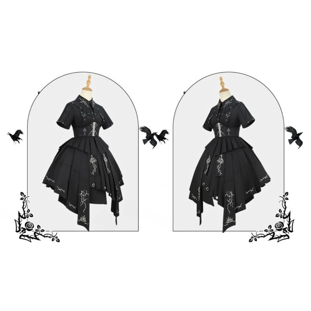 Grim Reaper bone print corset dress