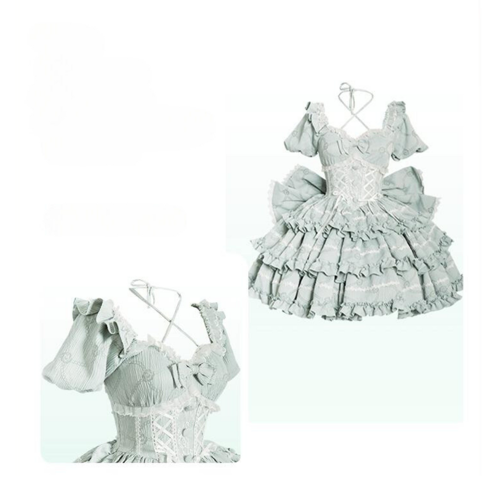 【予約販売】Puff Rose クロスネックワンピース 全4色