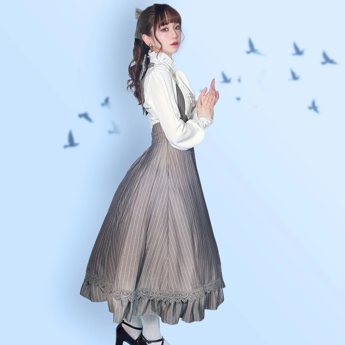 クラシカル2wayハイウエストジャンパースカート