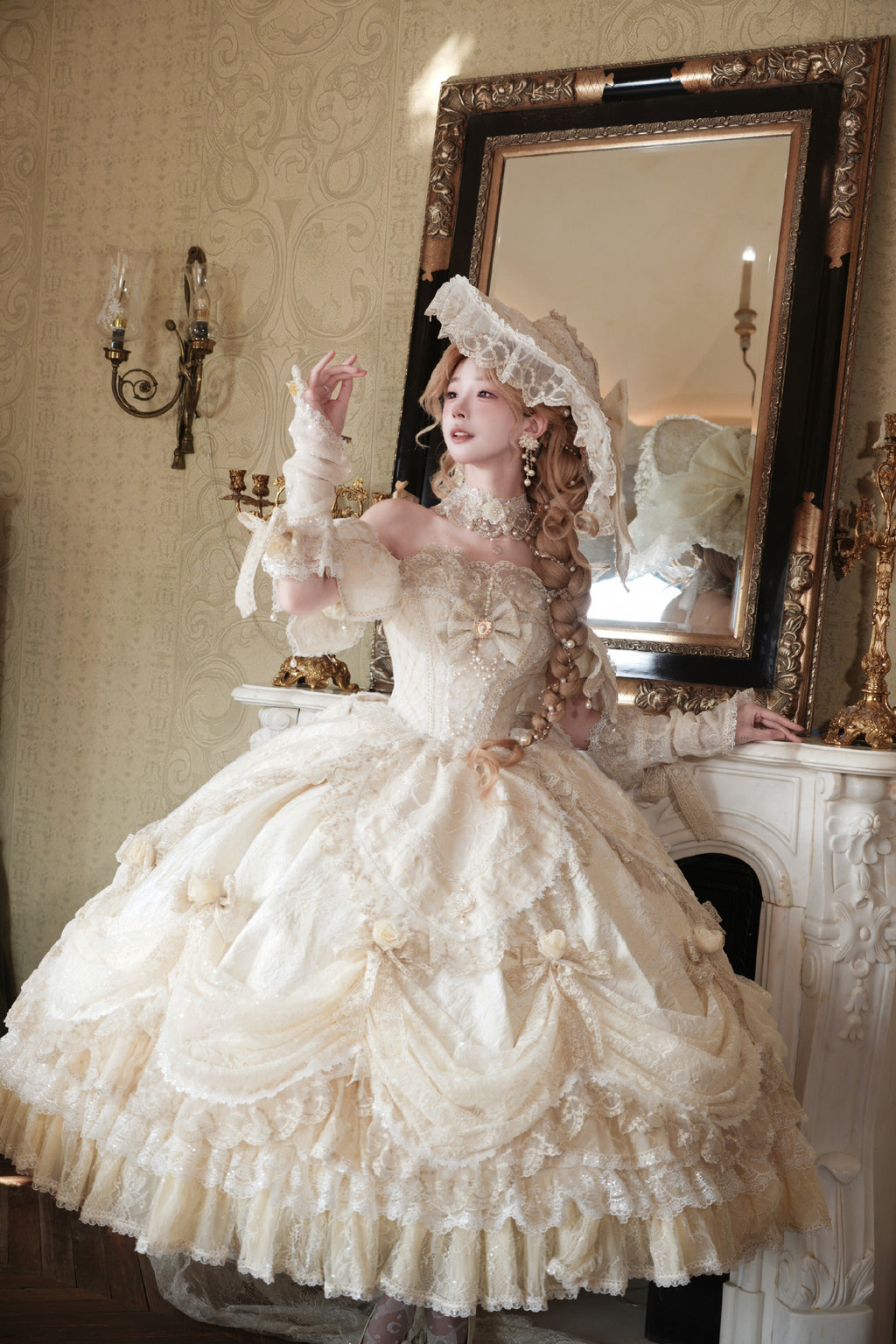 【受注予約9/16まで】With Bell プリンセスドレス ショート丈・シャンパン