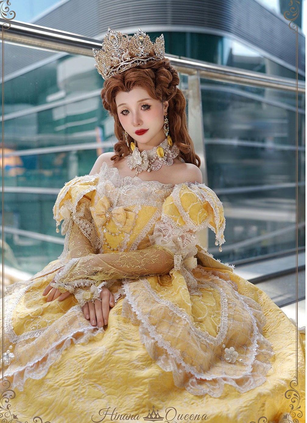 【受注予約9/16まで】With Bell プリンセスドレス ロング丈・イエロー