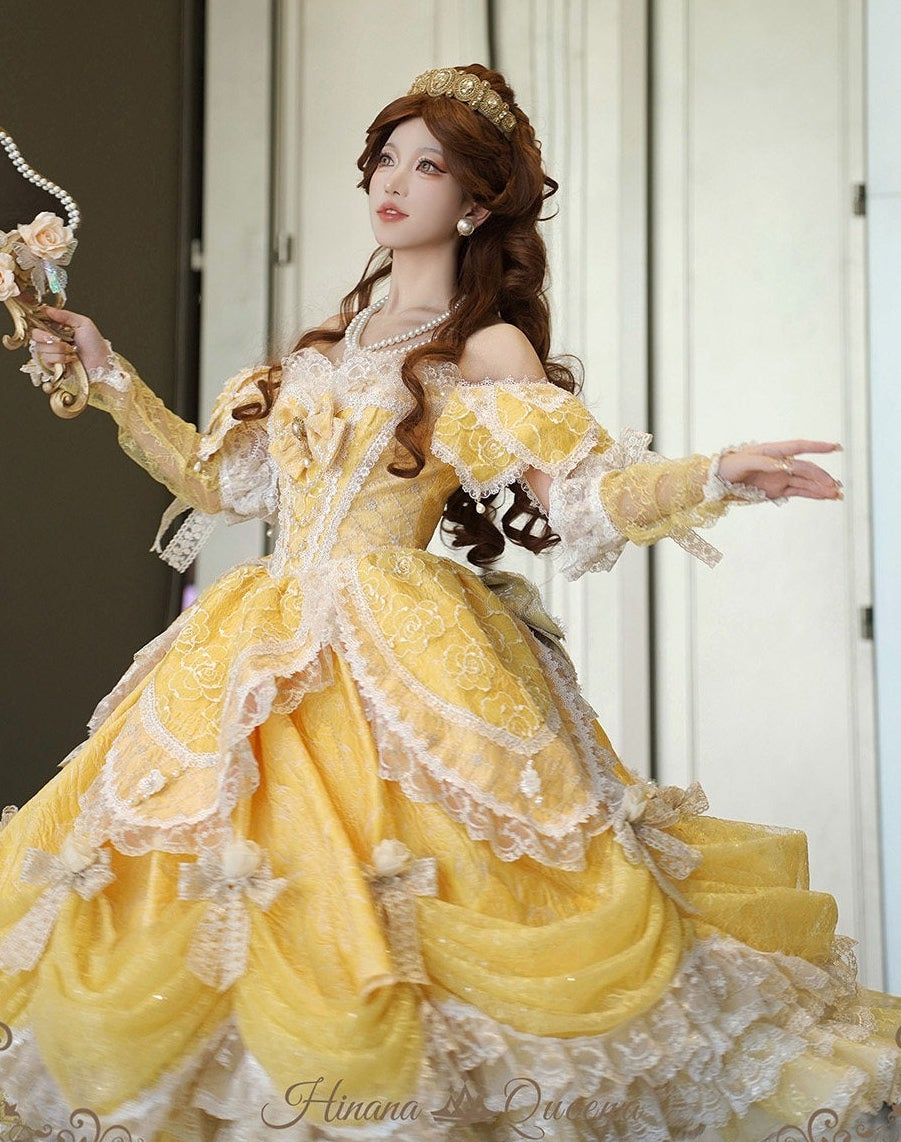【受注予約9/16まで】With Bell プリンセスドレス ショート丈・イエロー