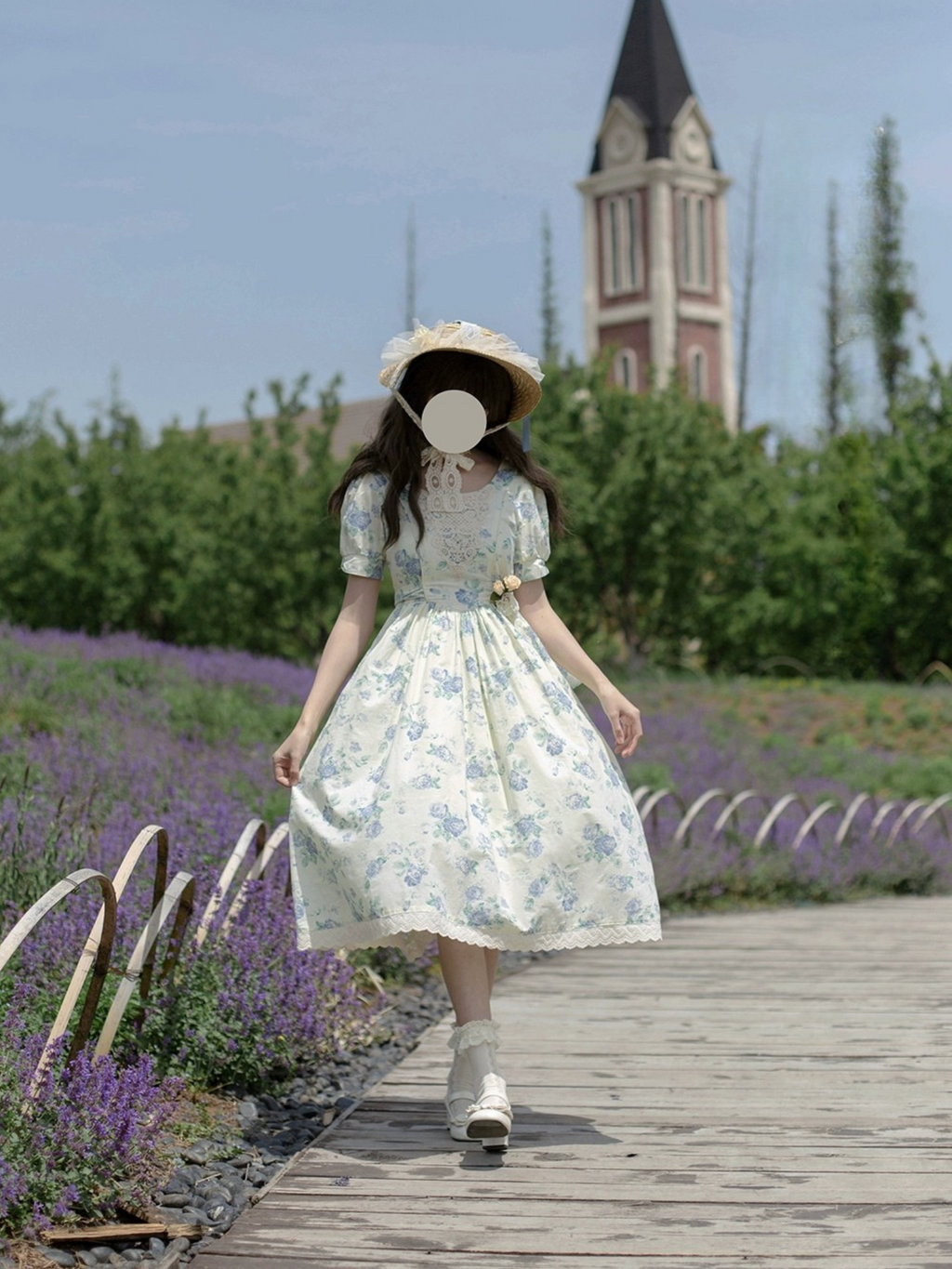 【予約販売】Rose Song ヴィンテージデザイン半袖ワンピース