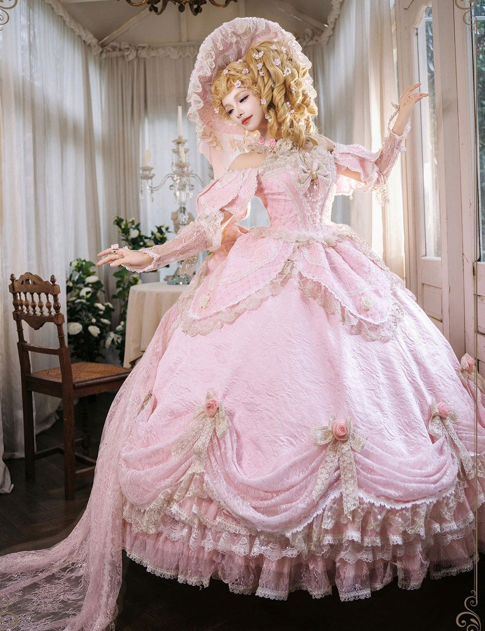 【受注予約9/16まで】With Bell プリンセスドレス ロング丈・ピンク