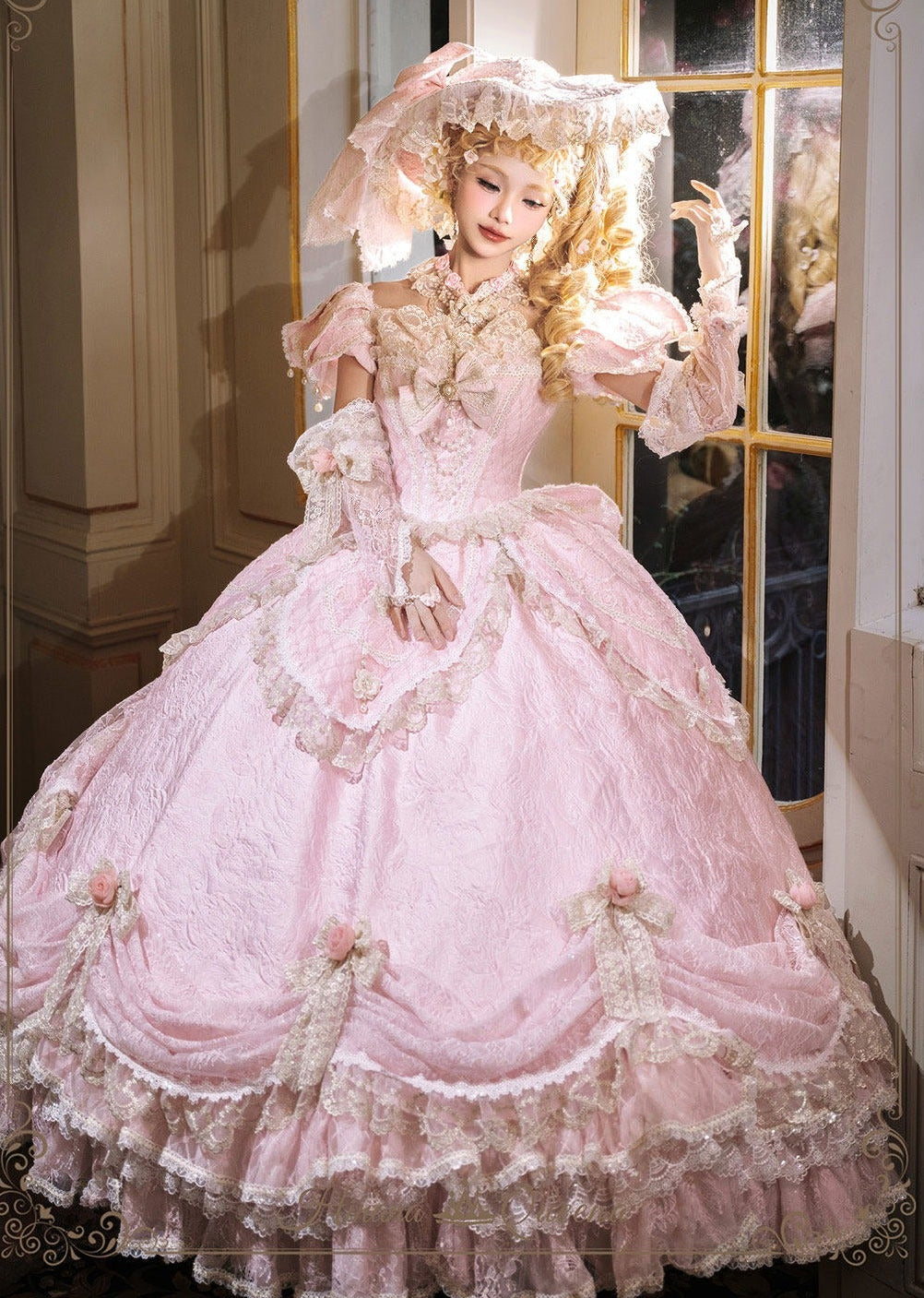 【受注予約9/16まで】With Bell プリンセスドレス ロング丈・ピンク