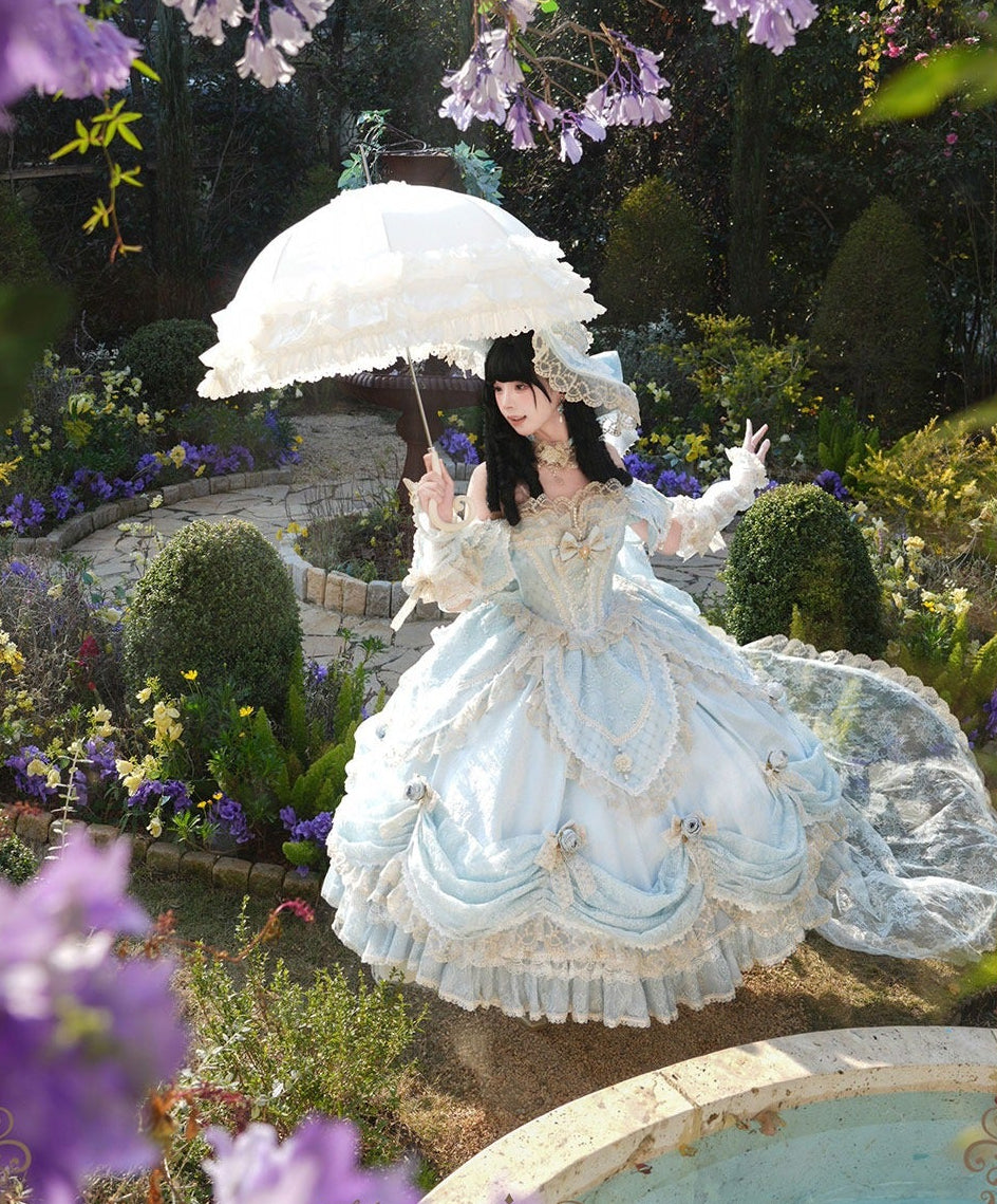 【受注予約9/16まで】With Bell プリンセスドレス ショート丈・パステルブルー