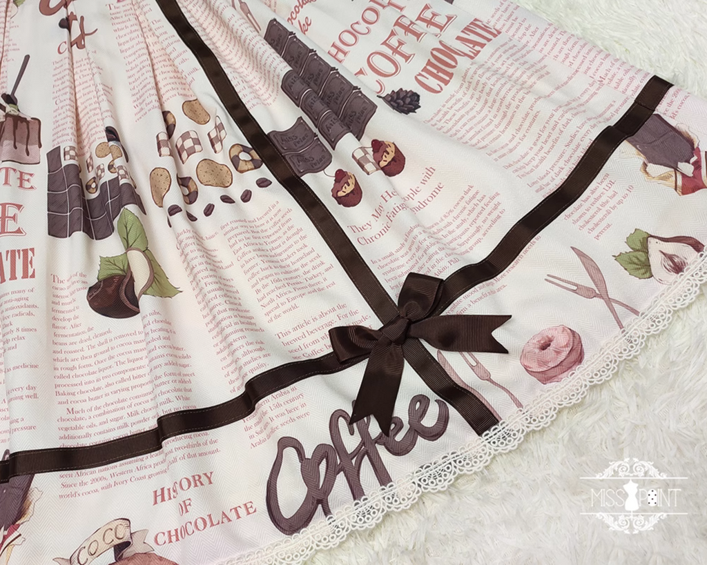 【予約販売】Coffee Break チョコレートプリントスカート