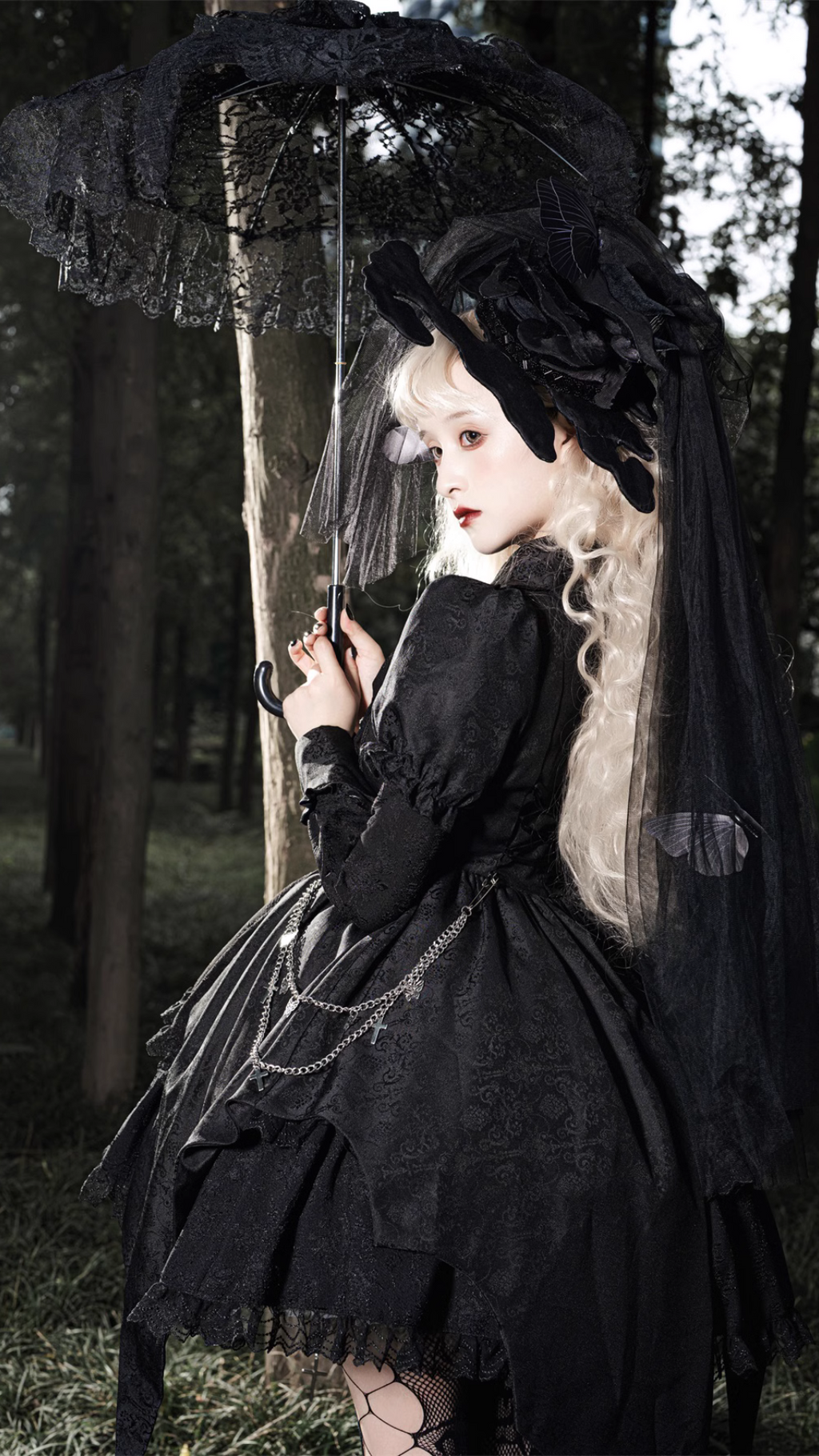 Black Rose Princess コウモリスカート長袖ワンピース