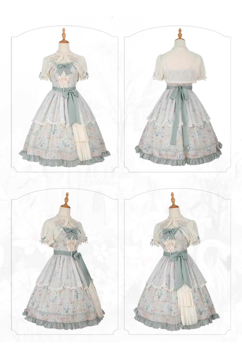 【予約販売】Flower Shower 百合と鈴蘭のジャンパースカートとボレロ