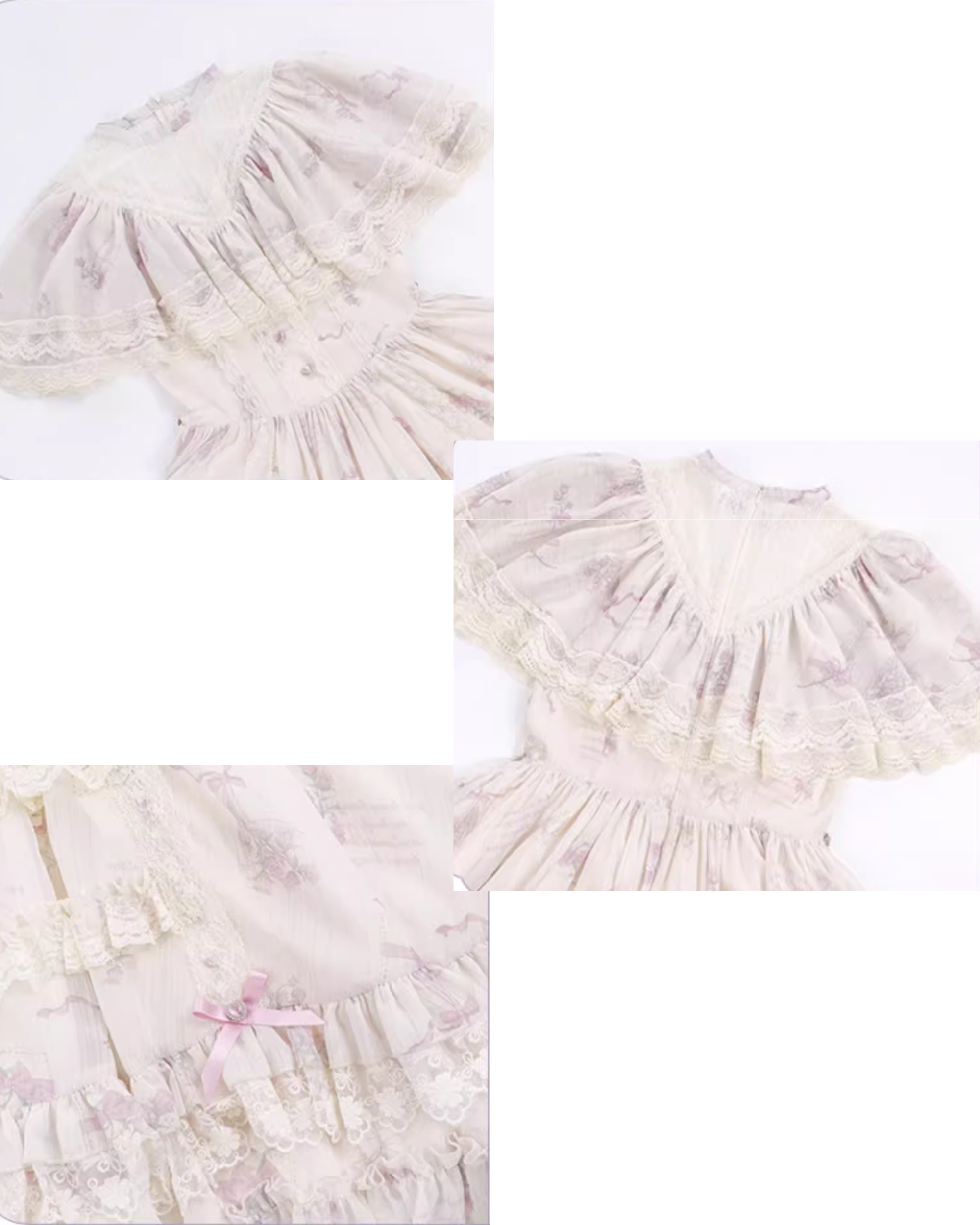 Edwardian クアドラプルリボンワンピース