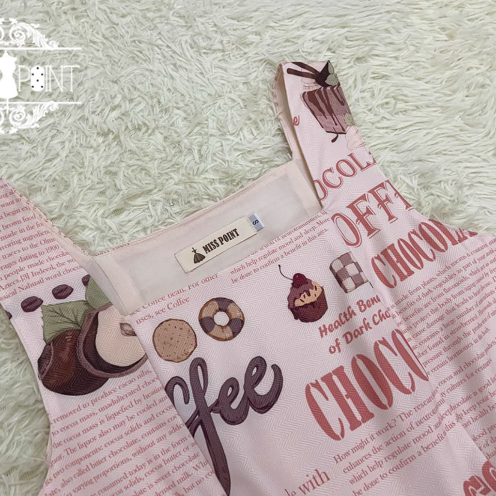 【予約販売】Coffee Break チョコレートプリントジャンパースカート