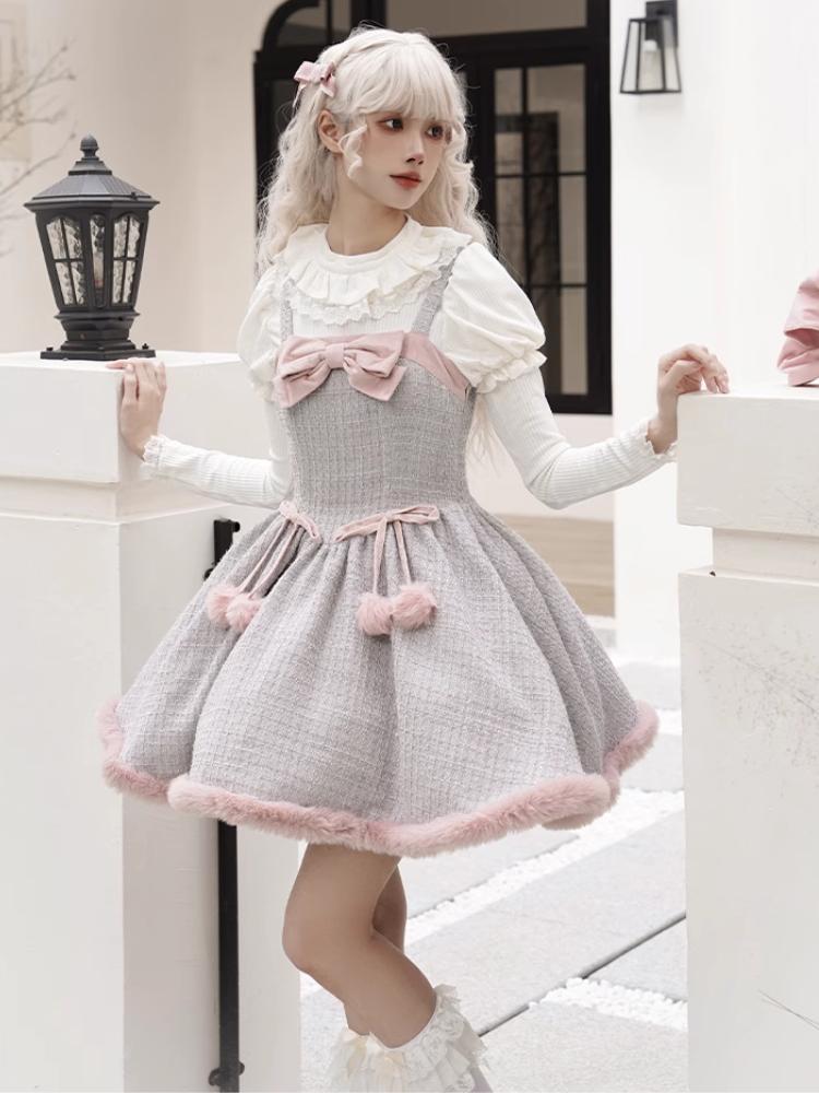 Love Song ピンクボアジャンパースカートとケープ