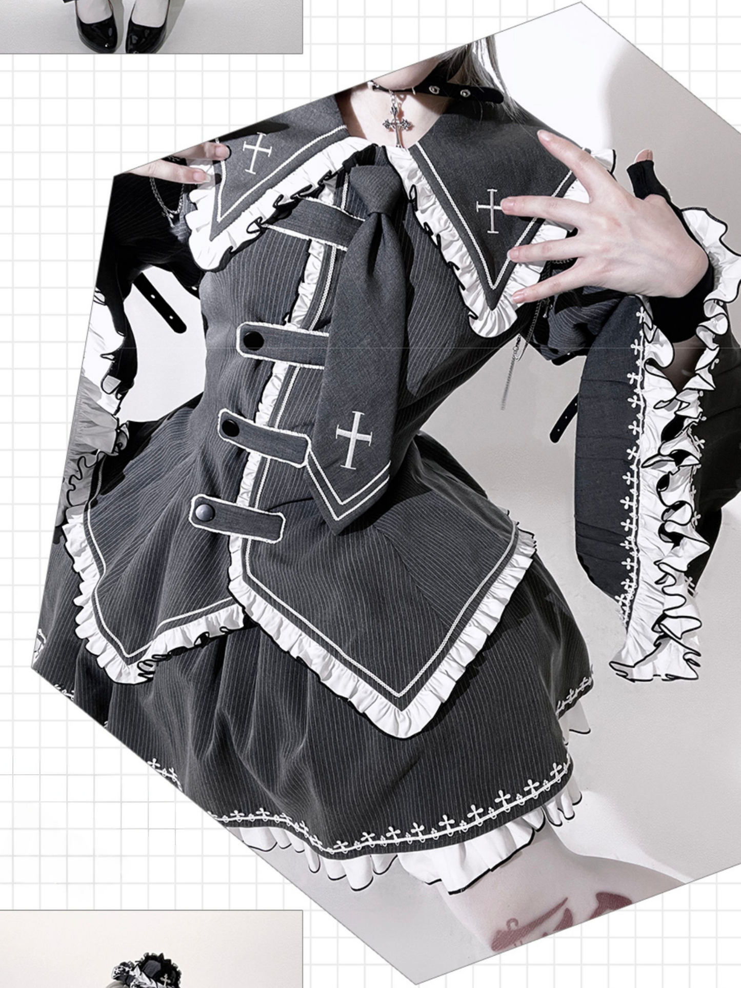 Cross Belt 制服風ゴシックセットアップ