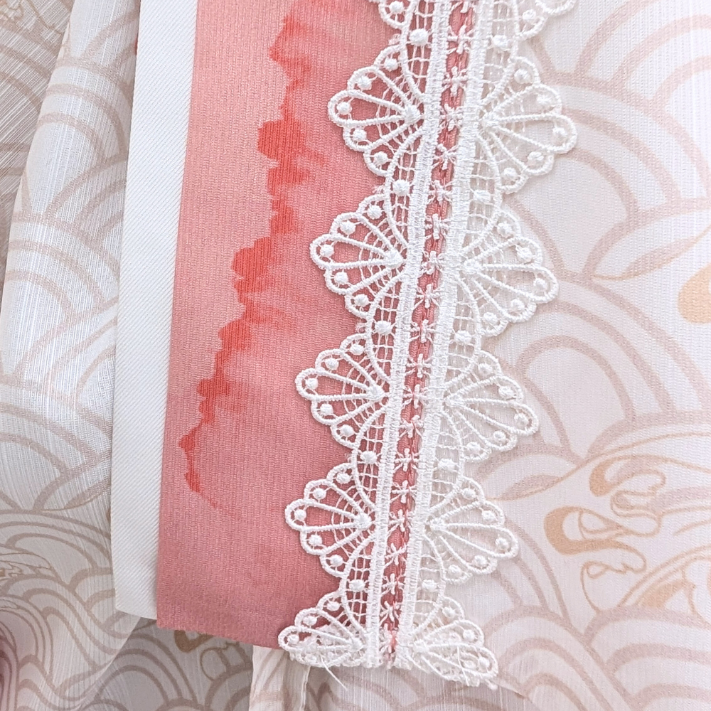 Japanese-style print and lace kimono-style tops [20% off when purchased together]