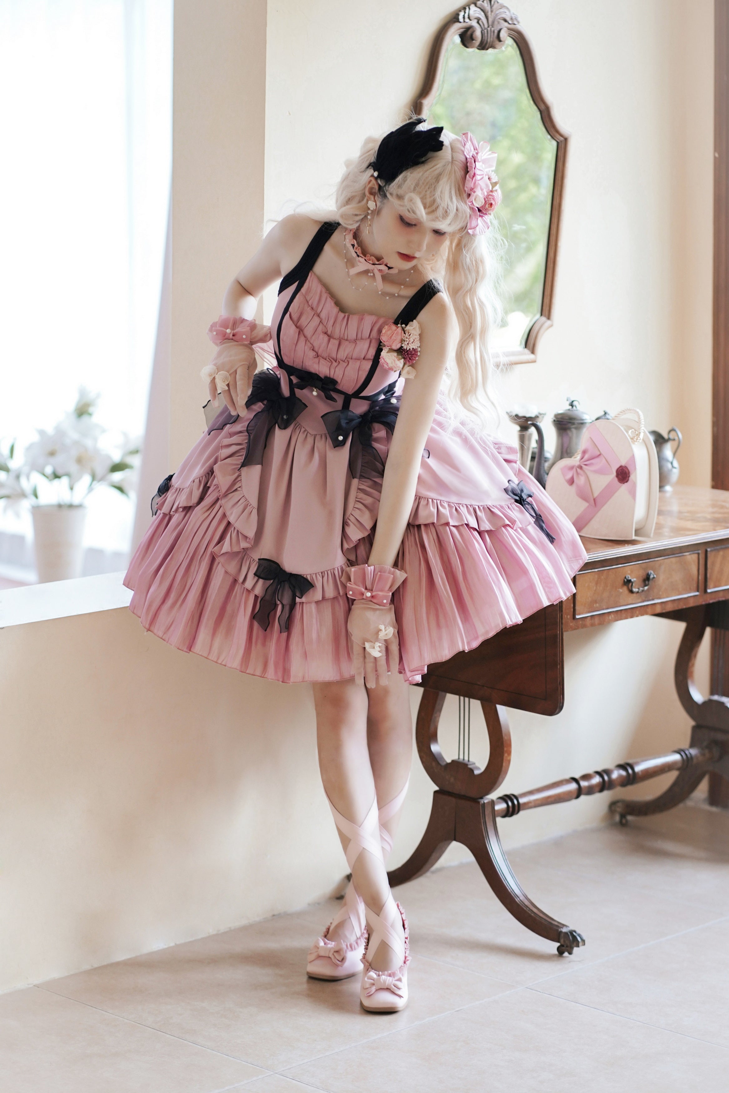Rose Fairy イレギュラーヘムジャンパースカート 全5色