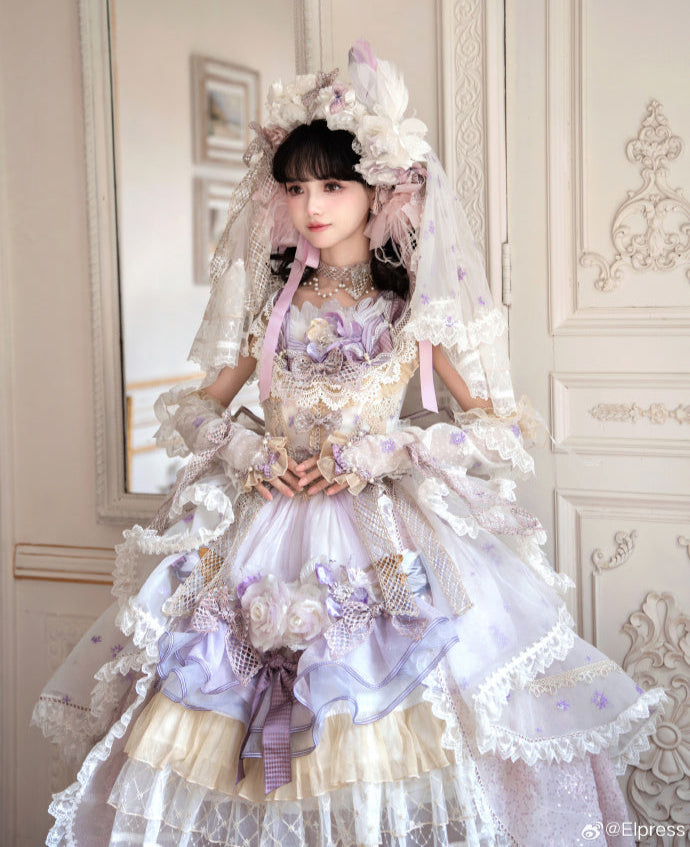 【受注予約8/13まで】Snow Rose Princess トレーン付きドレス・パープル