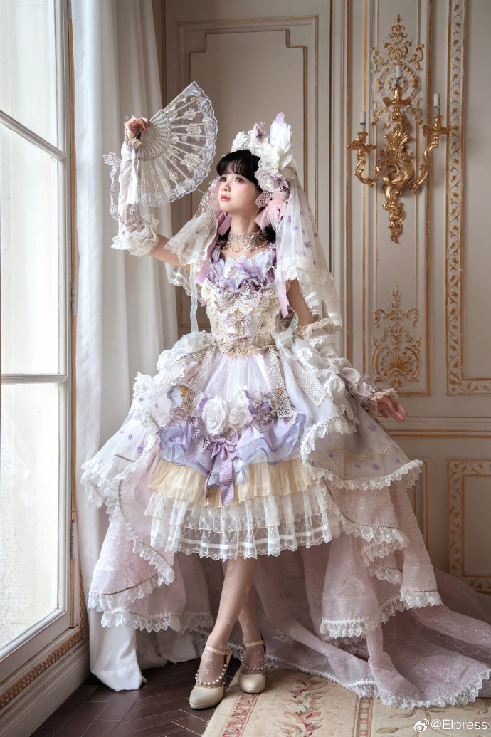 【受注予約8/13まで】Snow Rose Princess トレーン付きドレス・パープル