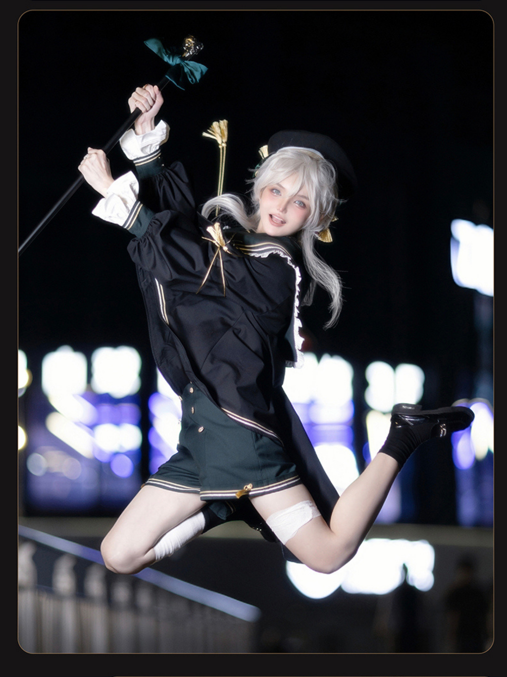 Starry Moon セーラー襟トップスとショートパンツセット
