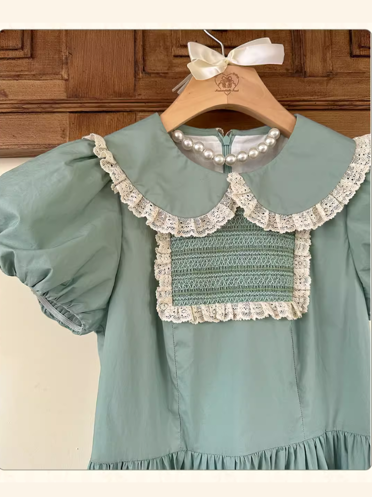 Honey Venus Emerald green short sleeve dress