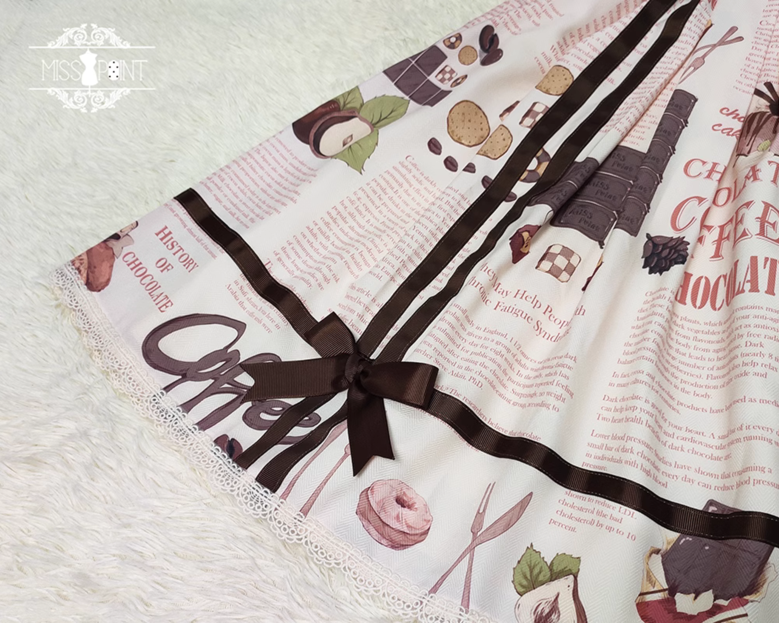 【予約販売】Coffee Break チョコレートプリントスカート