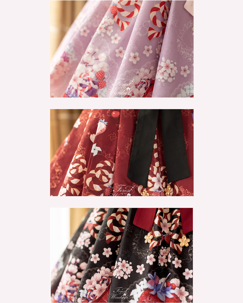 苺と桜の和ロリジャンパースカート