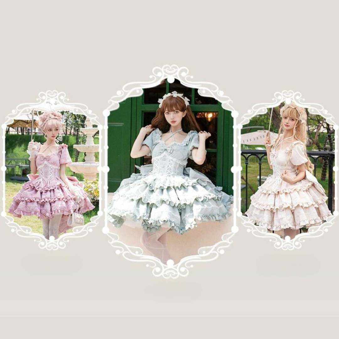 【予約販売】Puff Rose クロスネックワンピース 全4色