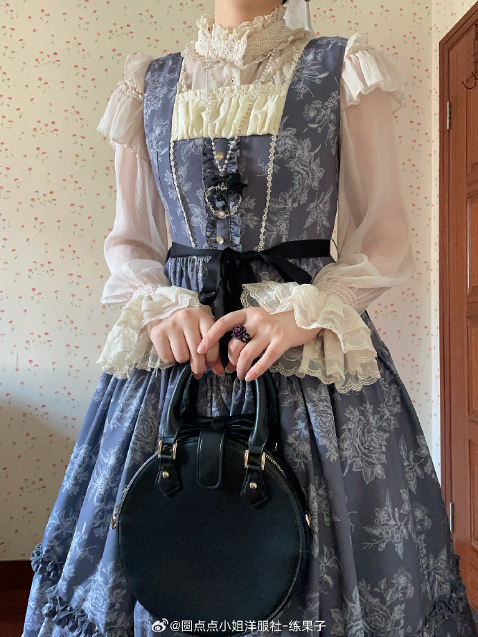 【予約販売】Sketch Wild Rose ジャンパースカート プリントタイプ