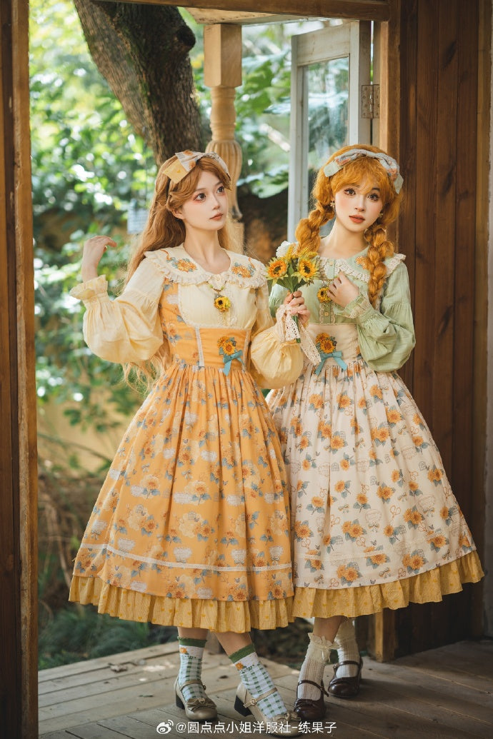 【予約販売】Gardening Sunflower コルセットジャンパースカート
