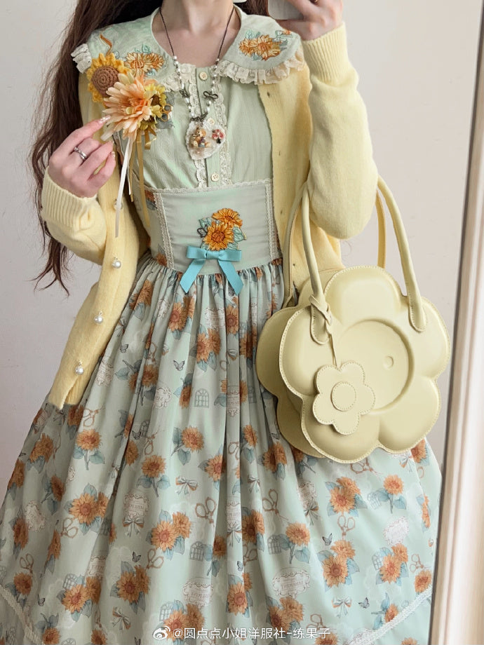 【予約販売】Gardening Sunflower コルセットジャンパースカート