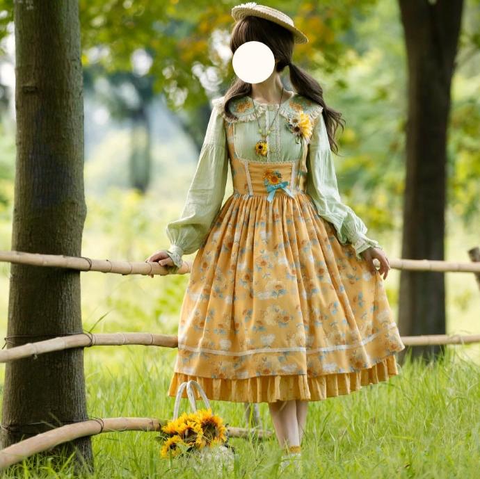 【予約販売】Gardening Sunflower コルセットジャンパースカート