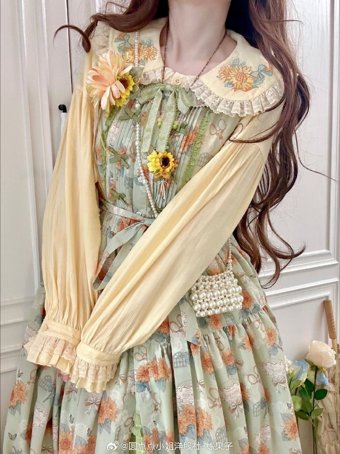 【予約販売】Gardening Sunflower ジャンパースカート プリントタイプ
