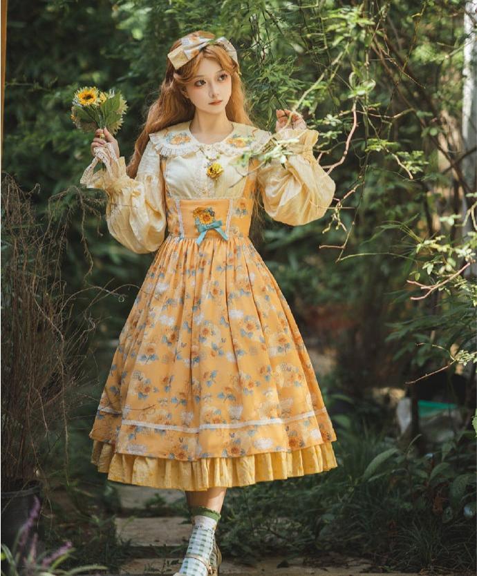 【予約販売】Gardening Sunflower コルセットジャンパースカート