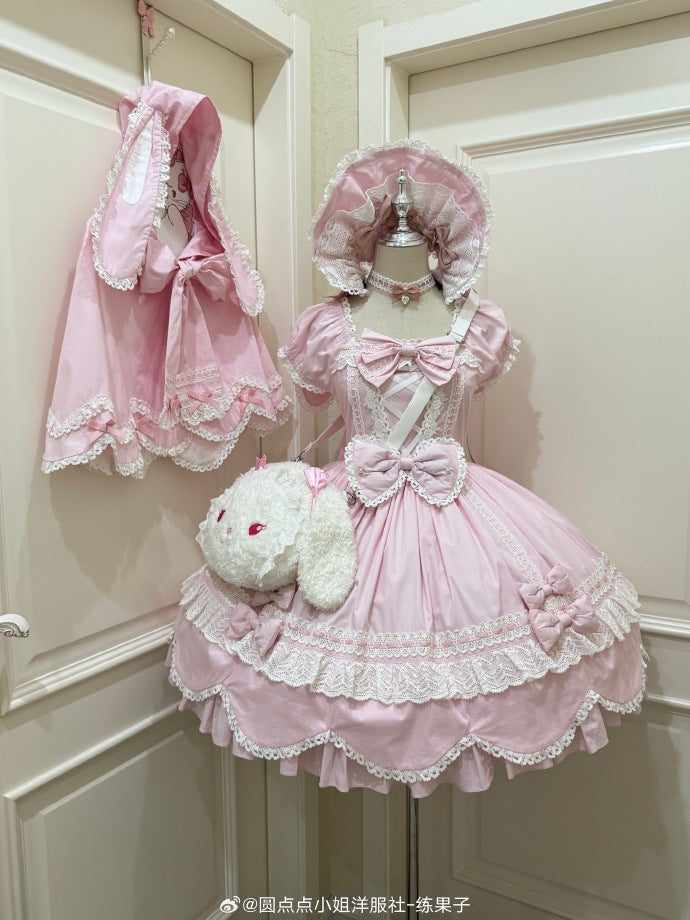 【予約販売】Antique Petal Rabbit リボンワンピース
