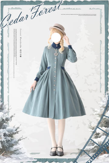 Snow Cedar クラシカルケープ付きワンピースコート