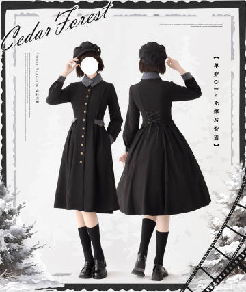 Snow Cedar クラシカルケープ付きワンピースコート