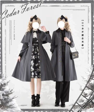 Snow Cedar クラシカルケープ付きワンピースコート