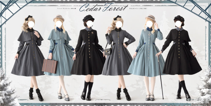 Snow Cedar クラシカルケープ付きワンピースコート