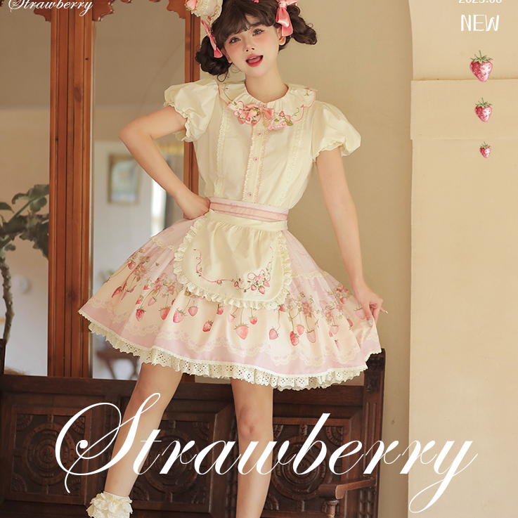 Strawberry Chiffon スカート【ハートタイプ＆プリントタイプ】
