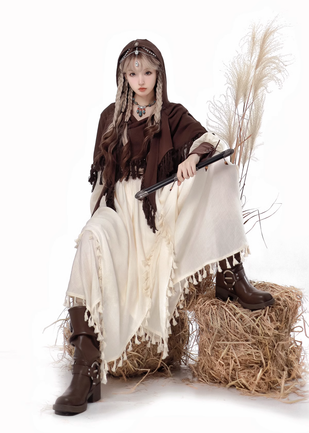 放浪の魔女 アシンメトリーワンピースセットアップ