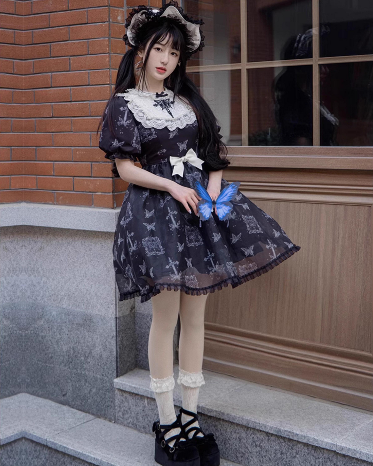 [Pre-order] Black butterfly 2way dress