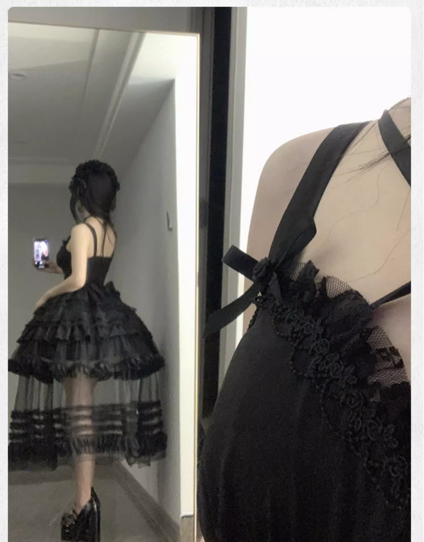 鏡のワルツ ヴァンパイアのゴシックジャンパースカートとロングチュール