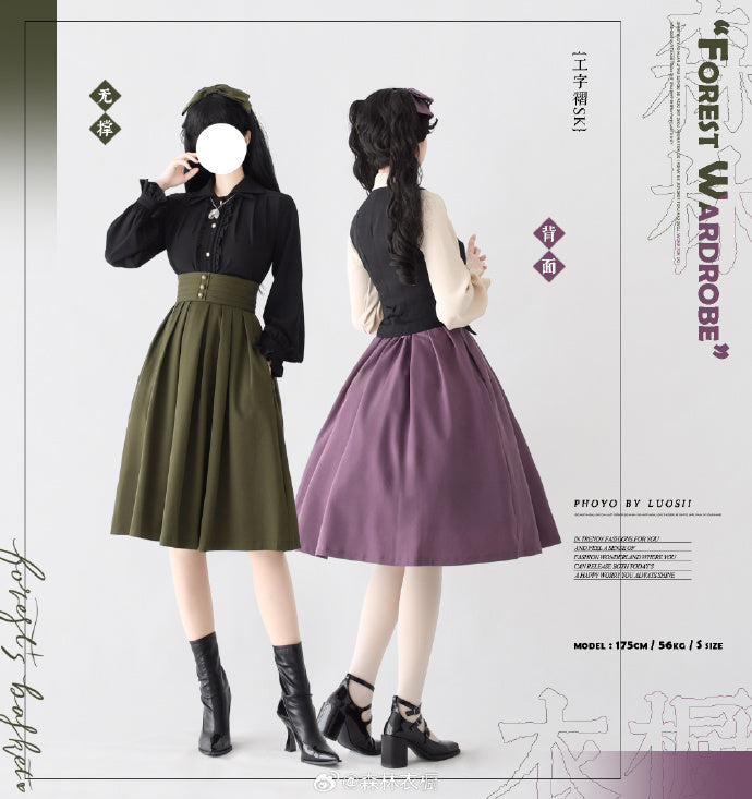 【予約販売】Forest Basket 4.0タックスカート リボンのヘアアクセ付