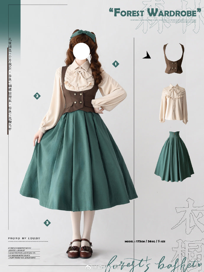 Forest Basket 4.0 10枚はぎスカート リボンのヘアアクセ付