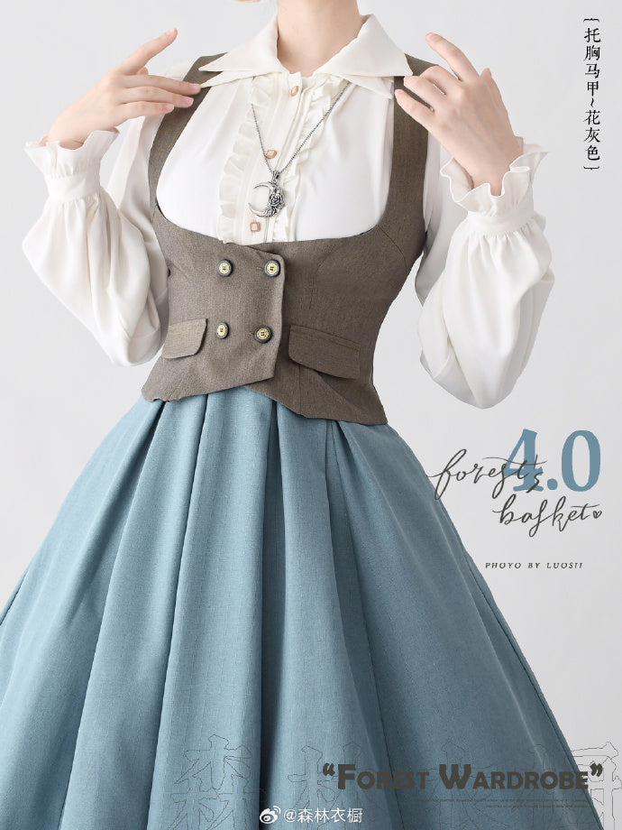 【予約販売】Forest Basket 4.0ダブルカラーフリルブラウス【合わせ買いで20%オフ】
