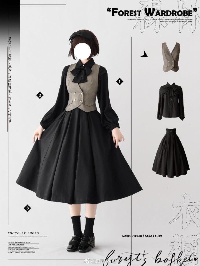 Forest Basket 4.0 10枚はぎスカート リボンのヘアアクセ付