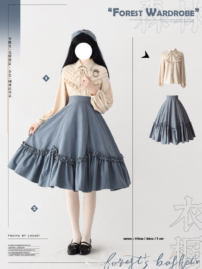 [Pre-order] Forest Basket 4.0 Ribbon Tie Blouse [20% off when purchased together]